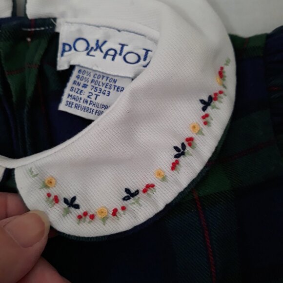 Vintage PolkaTots, Plaid - One Piece Jumpsuit - Long Sleeve - Size 2T - Picture 6 of 13